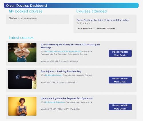 Oryon Develop CPD Courses